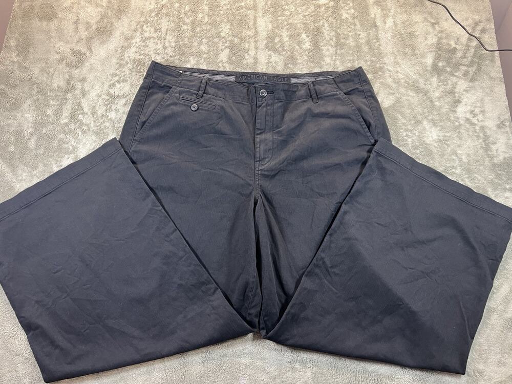 American Eagle Womens 20 Black Wide Leg Stretch Pants High Rise Trouser